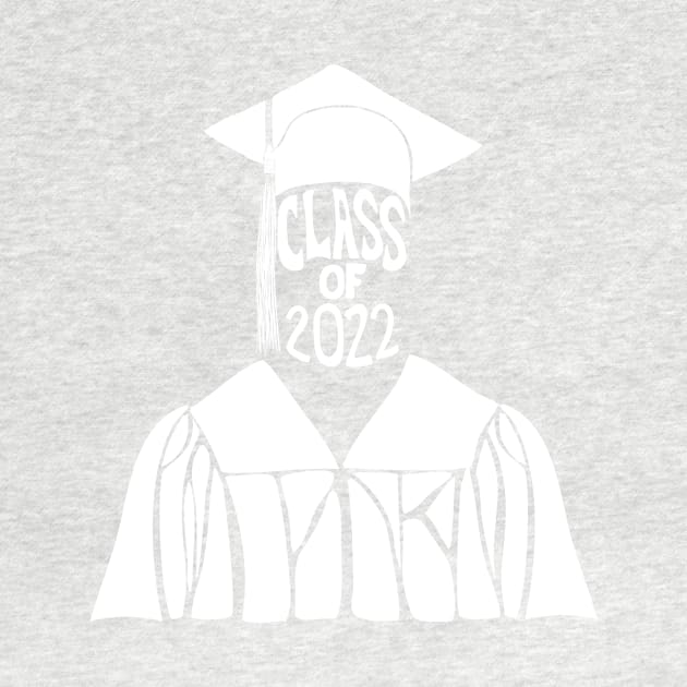 Class of 2022 Graduation Cap and Gown in White by Alissa Carin